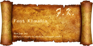 Fest Klaudia névjegykártya